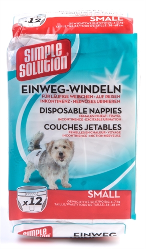 Solution Wegwerp Honden Luier Small 12 St 38-48 Cm