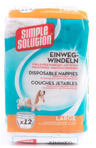 Solution Wegwerp Honden Luier Large 12 St 45-57 Cm