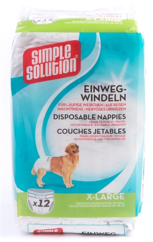 Solution Wegwerp Honden Luier Xl 12St 45-58 Cm