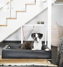 Bed Kunstleer Hoes Hondenmand Zwart Bia-4 85X70X15 Cm