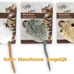 Wooly Mouse Lamswol Met Piep En Catnip Assorti 7X7X3 Cm