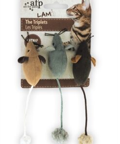 Muis The Triplets Lamswol Met Catnip Assorti 7X7X3 Cm 3 St