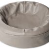 Bed Kunstleer Hoes Hondenmand Taupe Bia-0 50X50X12 Cm Rond