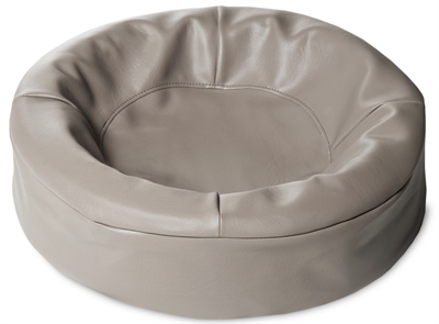 Bed Kunstleer Hoes Hondenmand Taupe Bia-0 50X50X12 Cm Rond