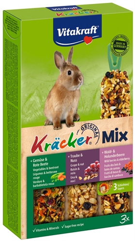Dwergkonijn Krackers Noot/Bosvruchten/Groenten 3 In 1