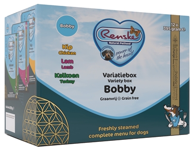 Vers Vlees Variatiebox Bobby Graanvrij Kip/Lam/Kalkoen 12X395 Gr