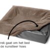 Bed Fleece Hoes Hondenmand Taupe Bia-2 60X50X12,5 Cm