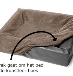 Bed Fleece Hoes Hondenmand Taupe Bia-2 60X50X12,5 Cm