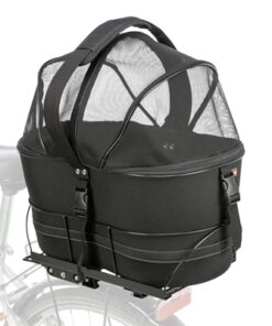 Fietsmand Achterop Zwart Met Kussen En Kap 29X42X48 Cm