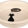 Voerbak Keramiek Wit Met Silhouette Kat 250 Ml 13 Cm