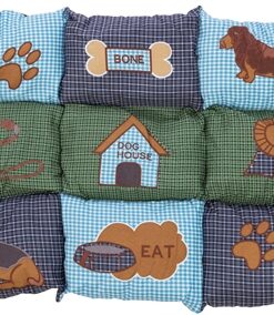 Hondenkussen Patchwork Blauw / Groen 80X55X3 Cm