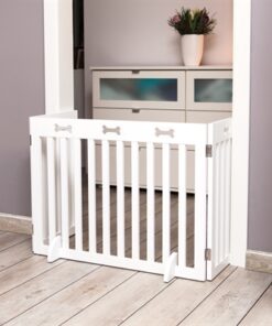 Hondenhek Afsluithek Wit 3 Panelen 82-124X61 Cm