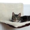 Radiatorhangmat Pluche / Velours Creme / Bruin 45X26X31 Cm