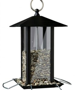 Voerdispenser Lantaarn Metaal Zwart 19X20X19 Cm