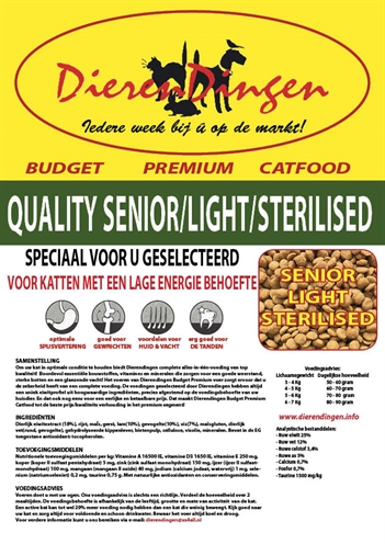 Premium Catfood Quality Senior / Light / Sterilised 15 Kg