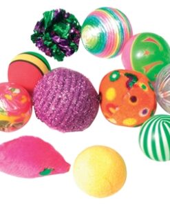 Kattenspeelgoed Fancy Gekleurde Ballen Assorti 12 St