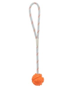 Bal Aan Touw Natuurrubber Drijvend Oranje 4,5 Cm / 35 Cm