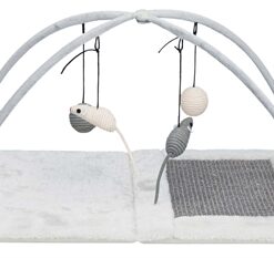Krabmat Met Speeltjes Aan Koord Grijs 60X33X42 Cm