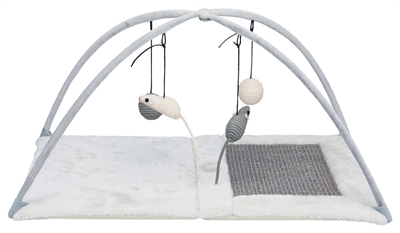 Krabmat Met Speeltjes Aan Koord Grijs 60X33X42 Cm