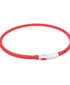 Lichtgevende Halsband Hond Usb Siliconen Oplaadbaar Rood 70X1 Cm