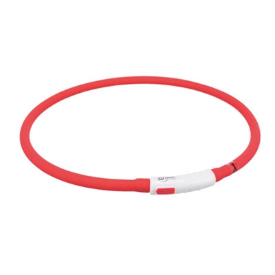 Lichtgevende Halsband Hond Usb Siliconen Oplaadbaar Rood 70X1 Cm