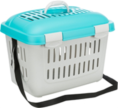 Vervoersbox Knaagdier Midi-Capri Lichtgrijs/Turquoise 44X32X33 Cm