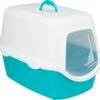 Kattenbak Vico Turquoise / Wit 56X40X40 Cm