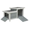 Knaagdierhuis Met 2 Ingangen Grijs / Wit 70X45X43 Cm