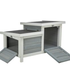 Knaagdierhuis Met 2 Ingangen Grijs / Wit 70X45X43 Cm