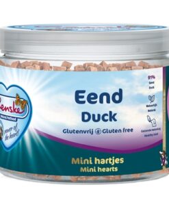 Hond Gezonde Beloning Mini Hartjes Eend 100 Gr