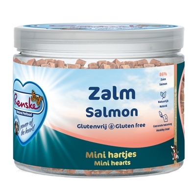 Hond Gezonde Beloning Mini Hartjes Zalm 100 Gr
