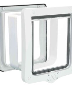 4-Weg Kattenluik Xl Inclusief Tunnelstuk Wit 24X28 Cm