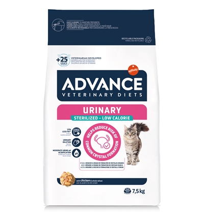 Veterinary Diet Cat Urinary Sterilized Minder Calorieën 7,5 Kg