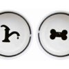 Voerbak / Drinkbak Set Eat On Your Feet Wit / Zwart 2X250 Ml 13Cm