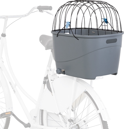 Fietsmand Voor Bagagedrager Met Draadkoepel Kunststof Grijs 46X36X47 Cm