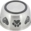 Voerbak Hond Print Schets Hart Pootje Gepoedercoat 500 Ml 13 Cm 4St