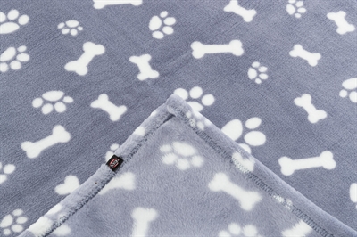 Hondendeken Kenny Fleece Bot / Pootjes Blauw 100X75 Cm