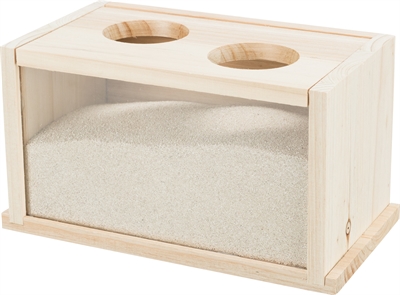Zandbad Voor Muizen / Hamsters Hout 20X12X12 Cm