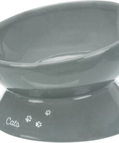 Voerbak Kat Xxl Keramiek Verhoogd Grijs 350 Ml 17 Cm