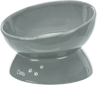 Voerbak Kat Xxl Keramiek Verhoogd Grijs 350 Ml 17 Cm