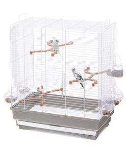 Vogelkooi Carlotta Taupe / Wit 50X30X56 Cm