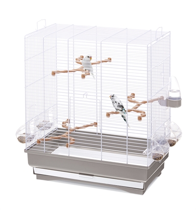 Vogelkooi Carlotta Taupe / Wit 50X30X56 Cm