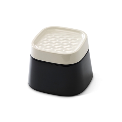 Ergo Cube Voerbak Creme / Zwart 22X22X16 Cm