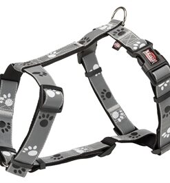 Hondentuig H-Tuig Silver Reflect Zwart / Zilvergrijs 50-75X2,5 Cm