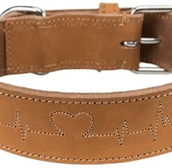 Halsband Hond Rustic Vetleer Heartbeat Bruin 47-55X4 Cm