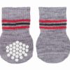 Hondensokken Anti-Slip Grijs L-Xl 3X2 St