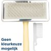 Slickerborstel Houten Greep / Metalen Pinnen Assorti 14X11 Cm 3 St