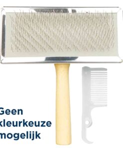 Slickerborstel Houten Greep / Metalen Pinnen Assorti 14X11 Cm 3 St