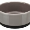 Voerbak Keramiek / Rubberrand Grijs 16X16 Cm 750 Ml