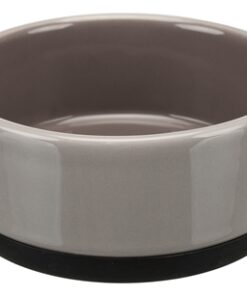 Voerbak Keramiek / Rubberrand Grijs 16X16 Cm 750 Ml